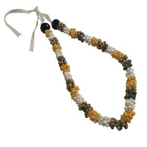 Shell Necklace Multicolor Woven Adjustable Ribbon Tie Handmade Boho Jewelry Gift